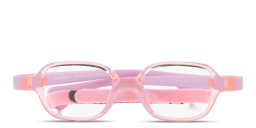 Shop Mira Flex Logo Kids Rectangle Eyeglasses in Transparent Coral Pink online.