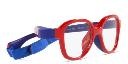 Shop Mira Flex Logo Kids Square Eyeglasses in Red online.