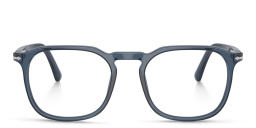 PERSOL Unisex Panthos Eyeglasses in Transparent Blue – Product Photo 1
