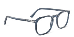 PERSOL Unisex Panthos Eyeglasses in Transparent Blue – Product Photo 4
