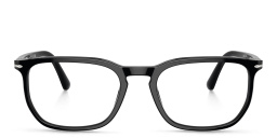Shop PERSOL Unisex Rectangle Eyeglasses in Black online.