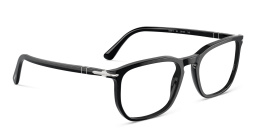 Shop PERSOL Unisex Rectangle Eyeglasses in Black online.