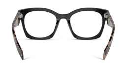 Shop PRADA Irregular Eyeglasses in Black online.