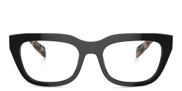 Shop PRADA Irregular Eyeglasses in Black online.