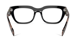 Shop PRADA Irregular Eyeglasses in Black online.
