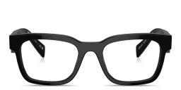 Shop PRADA Logo Signature Pillow Eyeglasses in Black online.