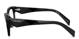 Shop PRADA Logo Signature Pillow Eyeglasses in Black online.