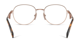 Shop PRADA Round Eyeglasses in Rose Gold online.