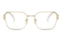 PRADA Wide Irregular Eyeglasses in Pale Gold – Product Photo 1