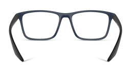 Shop Prada Linea Rossa Wide Pillow Eyeglasses in Blue Rubber online.