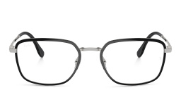 Shop Ray-Ban Unisex Square Eyeglasses in Black On Silver online.