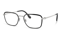 Shop Ray-Ban Unisex Square Eyeglasses in Black On Silver online.