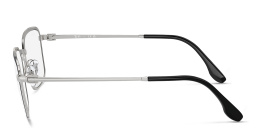 Shop Ray-Ban Unisex Square Eyeglasses in Black On Silver online.