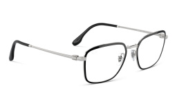 Shop Ray-Ban Unisex Square Eyeglasses in Black On Silver online.