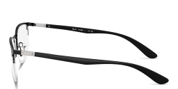 Shop Ray-Ban Optics Unisex Half-Rim Irregular Eyeglasses in Matte Black online.