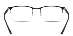 Shop Ray-Ban Optics Unisex Half-Rim Irregular Eyeglasses in Matte Black online.