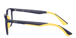 Shop Ray-Ban Junior Kids Square Eyeglasses in Dark Blue On Yellow online.