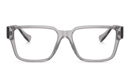 VERSACE Rectangle Eyeglasses in Grey Transparent – Product Photo 1