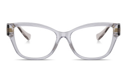 Shop VERSACE Medusa Cat-Eye Eyeglasses in Grey online.