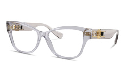 Shop VERSACE Medusa Cat-Eye Eyeglasses in Grey online.