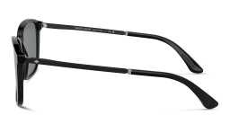 Shop GIORGIO ARMANI Rectangle Sunglasses in Black online.