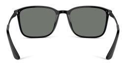 Shop GIORGIO ARMANI Rectangle Sunglasses in Black online.