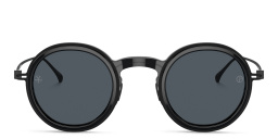 GIORGIO ARMANI Unisex Round Sunglasses in Shiny Black – Product Photo 1