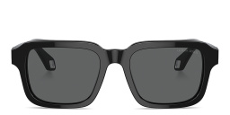 Shop GIORGIO ARMANI Rectangle Sunglasses in Black online.