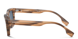 Shop BURBERRY Rectangle Sunglasses in Brown online.