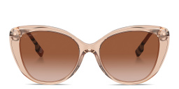 BURBERRY Vintage Check Cat-Eye Sunglasses in Transparent Peach – Product Photo 1