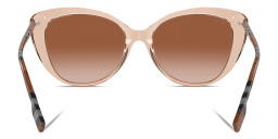 Shop BURBERRY Vintage Check Cat-Eye Sunglasses in Transparent Peach online.