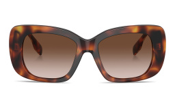 Shop BURBERRY Square Sunglasses in Havana online.
