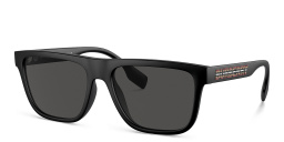 Shop BURBERRY Square Sunglasses in Matte Black online.