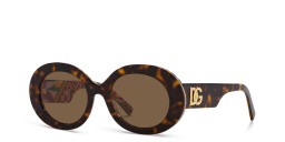 Dolce & Gabbana Oval Sunglasses in Havana – Product Photo 2