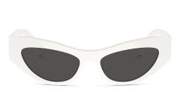 Dolce & Gabbana Logo Cat-Eye Sunglasses in White – Product Photo 1