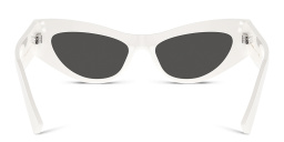 Dolce & Gabbana Logo Cat-Eye Sunglasses in White – Product Photo 4