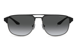 Emporio Armani Pilot Sunglasses in Matte Gunmetal/Black – Product Photo 1
