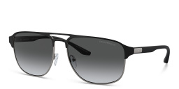 Shop Emporio Armani Pilot Sunglasses in Matte Gunmetal/Black online.
