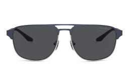 Emporio Armani Pilot Sunglasses in Matte Silver/Bluette – Product Photo 1