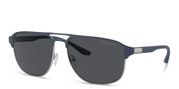 Emporio Armani Pilot Sunglasses in Matte Silver/Bluette – Product Photo 2