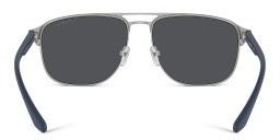 Emporio Armani Pilot Sunglasses in Matte Silver/Bluette – Product Photo 4