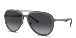 Shop Emporio Armani Pilot Sunglasses in Shiny Transparent Smoke online.