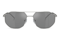 Emporio Armani Irregular Sunglasses in Matte Silver – Product Photo 1