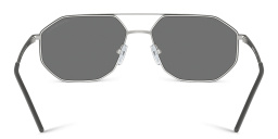 Shop Emporio Armani Irregular Sunglasses in Matte Silver online.