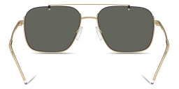 Emporio Armani Logo Half-Rim Rectangle Sunglasses in Gold – Product Photo 4