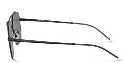 Shop Emporio Armani Rectangle Sunglasses in Shiny Black online.