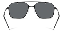 Shop Emporio Armani Rectangle Sunglasses in Shiny Black online.