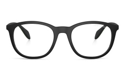 Shop Emporio Armani Clip-On Round Eyeglasses in Black online.