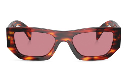 Shop PRADA Unisex Pillow Sunglasses in Havana Red online.