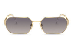 PRADA Triangle Logo Irregular Sunglasses in Gold – Product Photo 1